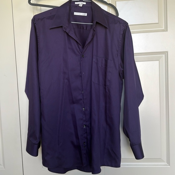Geoffrey Beene Men's Purple Long Sleeve Button Down Shirt XL 17 34/45 sateen - Picture 1 of 5